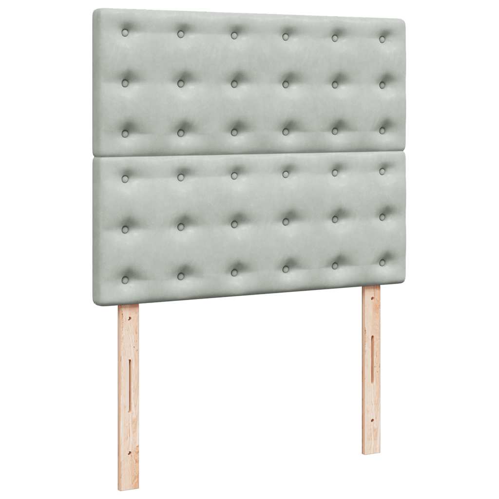 Boxspring met matras fluweel lichtgrijs 120x200 cm is nu te koop bij PeponiXL, paradijselijk wonen!