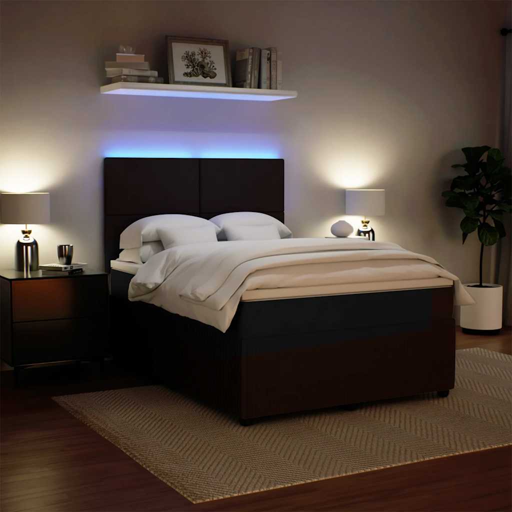 Boxspring met matras fluweel zwart 140x190 cm is nu te koop bij PeponiXL, paradijselijk wonen!