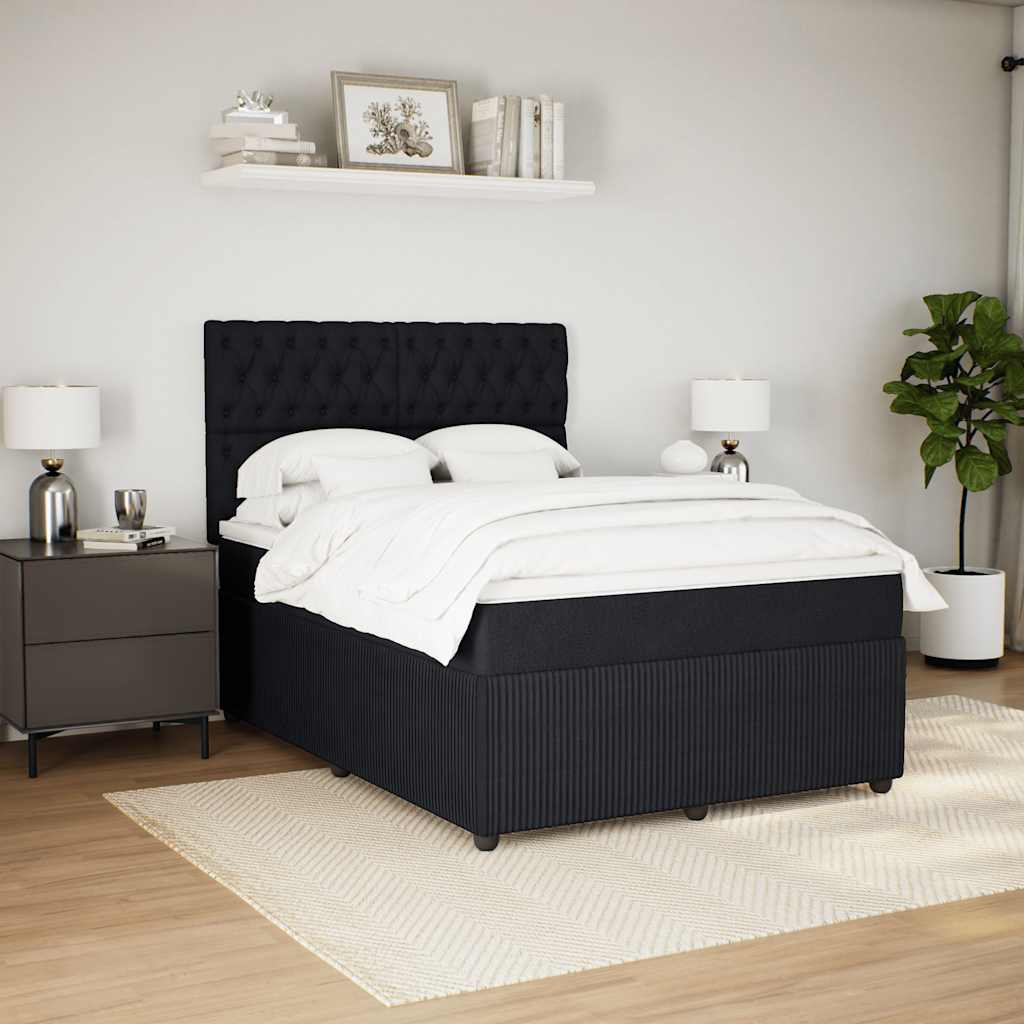 Boxspring met matras fluweel zwart 140x190 cm is nu te koop bij PeponiXL, paradijselijk wonen!