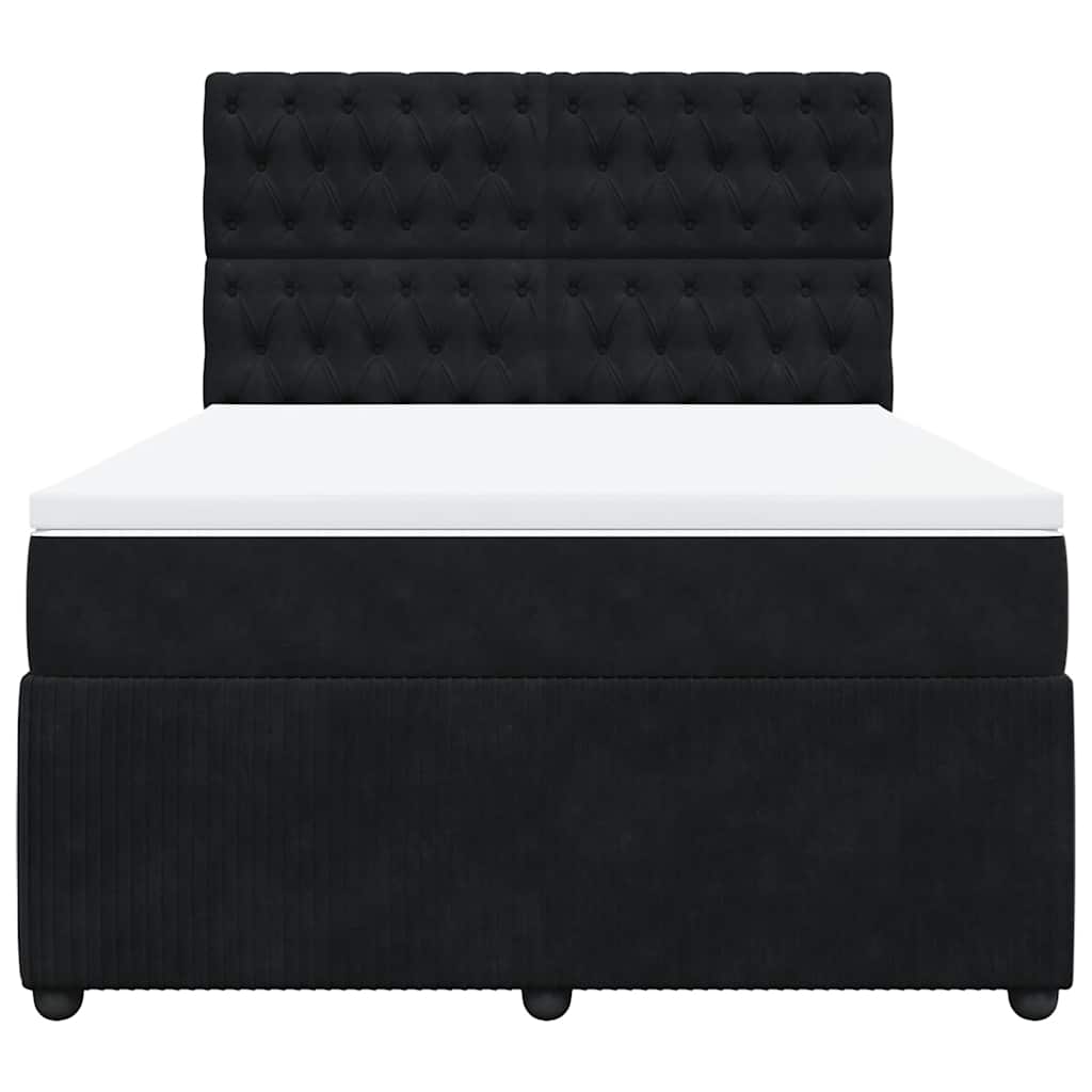 Boxspring met matras fluweel zwart 140x190 cm is nu te koop bij PeponiXL, paradijselijk wonen!