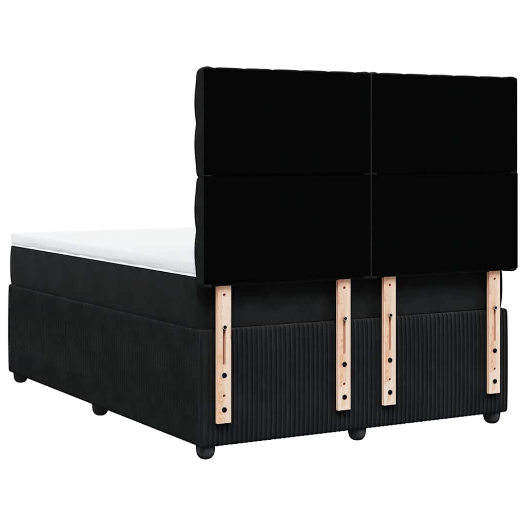 Boxspring met matras fluweel zwart 140x190 cm is nu te koop bij PeponiXL, paradijselijk wonen!