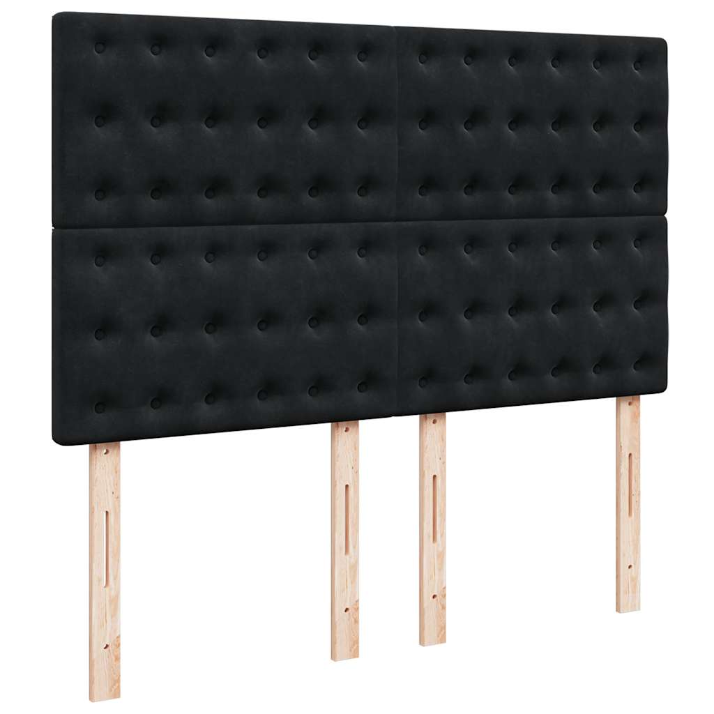 Boxspring met matras fluweel zwart 140x190 cm is nu te koop bij PeponiXL, paradijselijk wonen!