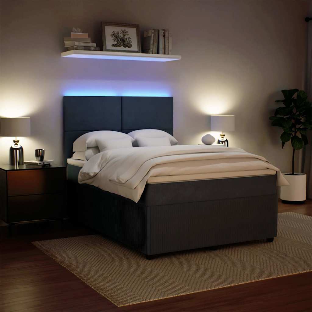 Boxspring met matras fluweel donkergrijs 140x200 cm is nu te koop bij PeponiXL, paradijselijk wonen!