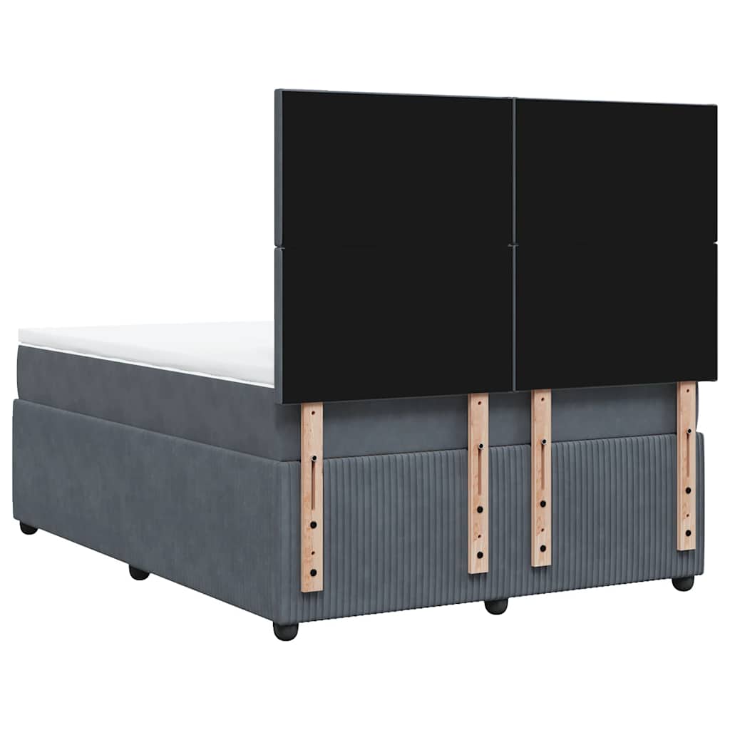 Boxspring met matras fluweel donkergrijs 140x200 cm is nu te koop bij PeponiXL, paradijselijk wonen!