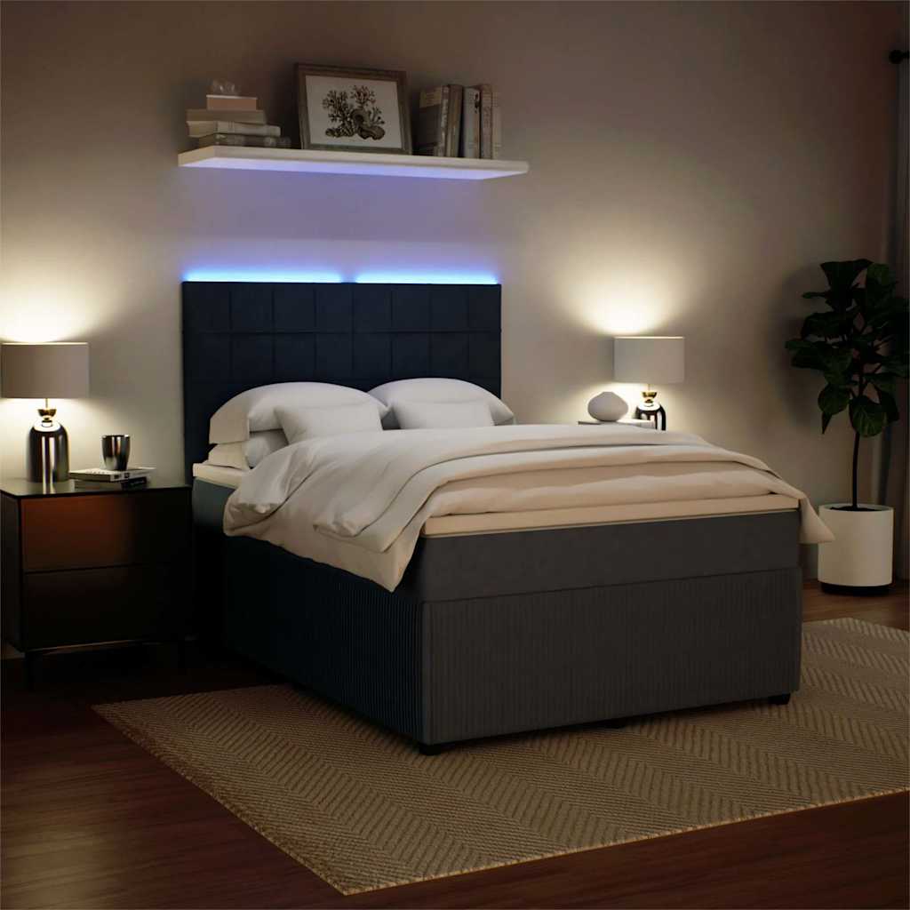 Boxspring met matras fluweel donkergrijs 140x200 cm is nu te koop bij PeponiXL, paradijselijk wonen!