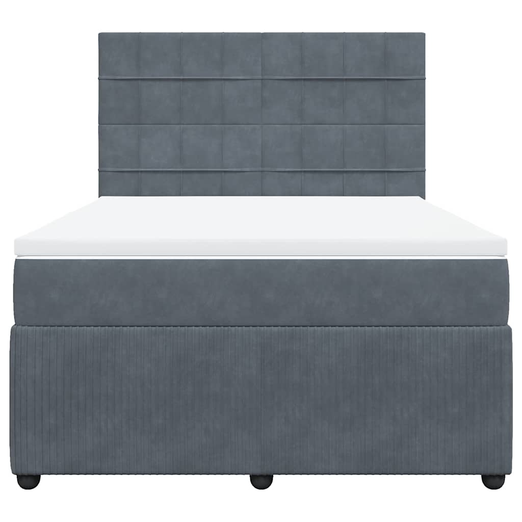 Boxspring met matras fluweel donkergrijs 140x200 cm is nu te koop bij PeponiXL, paradijselijk wonen!