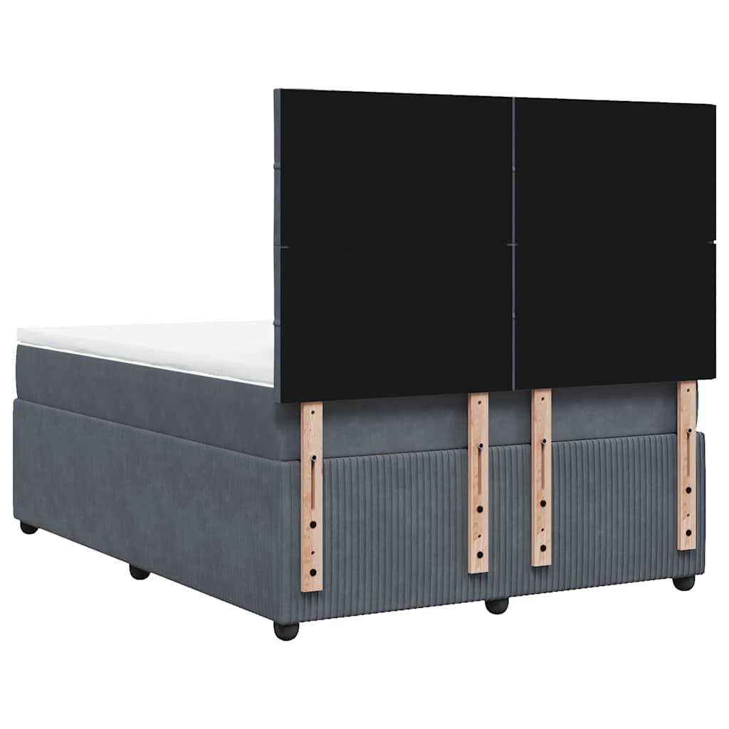 Boxspring met matras fluweel donkergrijs 140x200 cm is nu te koop bij PeponiXL, paradijselijk wonen!