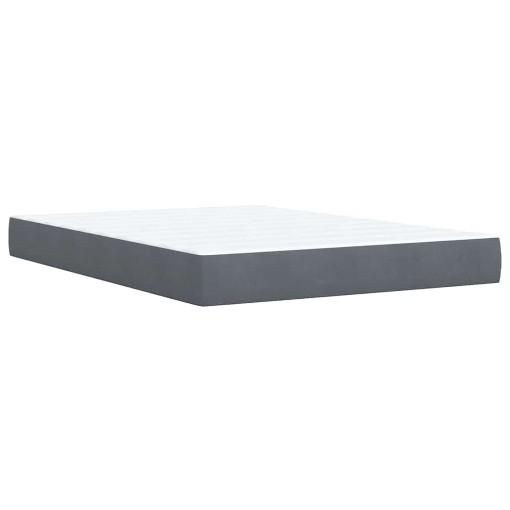 Boxspring met matras fluweel donkergrijs 140x200 cm is nu te koop bij PeponiXL, paradijselijk wonen!