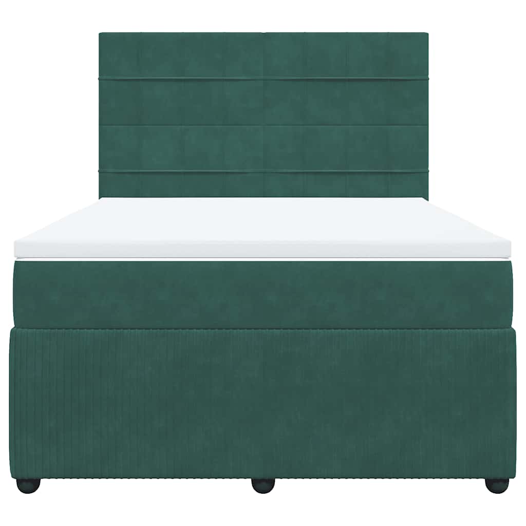 Boxspring met matras fluweel donkergroen 140x200 cm is nu te koop bij PeponiXL, paradijselijk wonen!