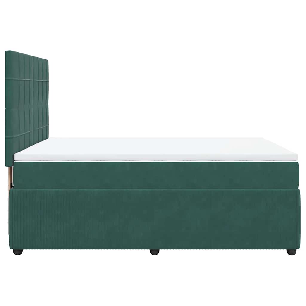 Boxspring met matras fluweel donkergroen 140x200 cm is nu te koop bij PeponiXL, paradijselijk wonen!