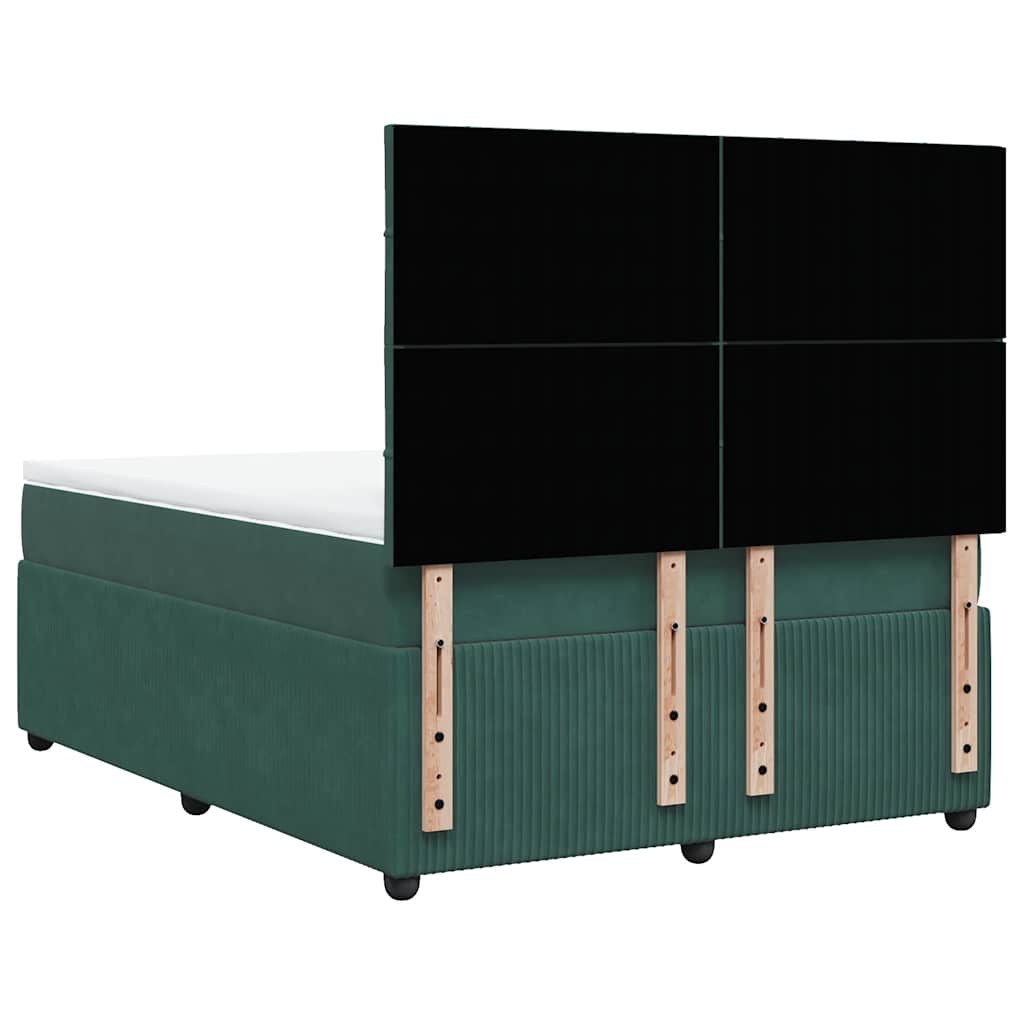 Boxspring met matras fluweel donkergroen 140x200 cm is nu te koop bij PeponiXL, paradijselijk wonen!