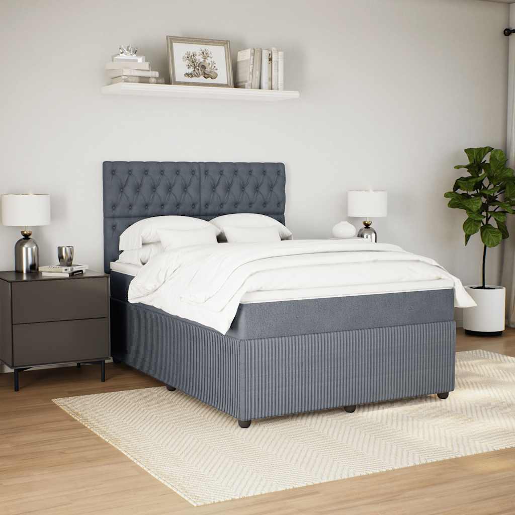 Boxspring met matras fluweel donkergrijs 140x200 cm is nu te koop bij PeponiXL, paradijselijk wonen!