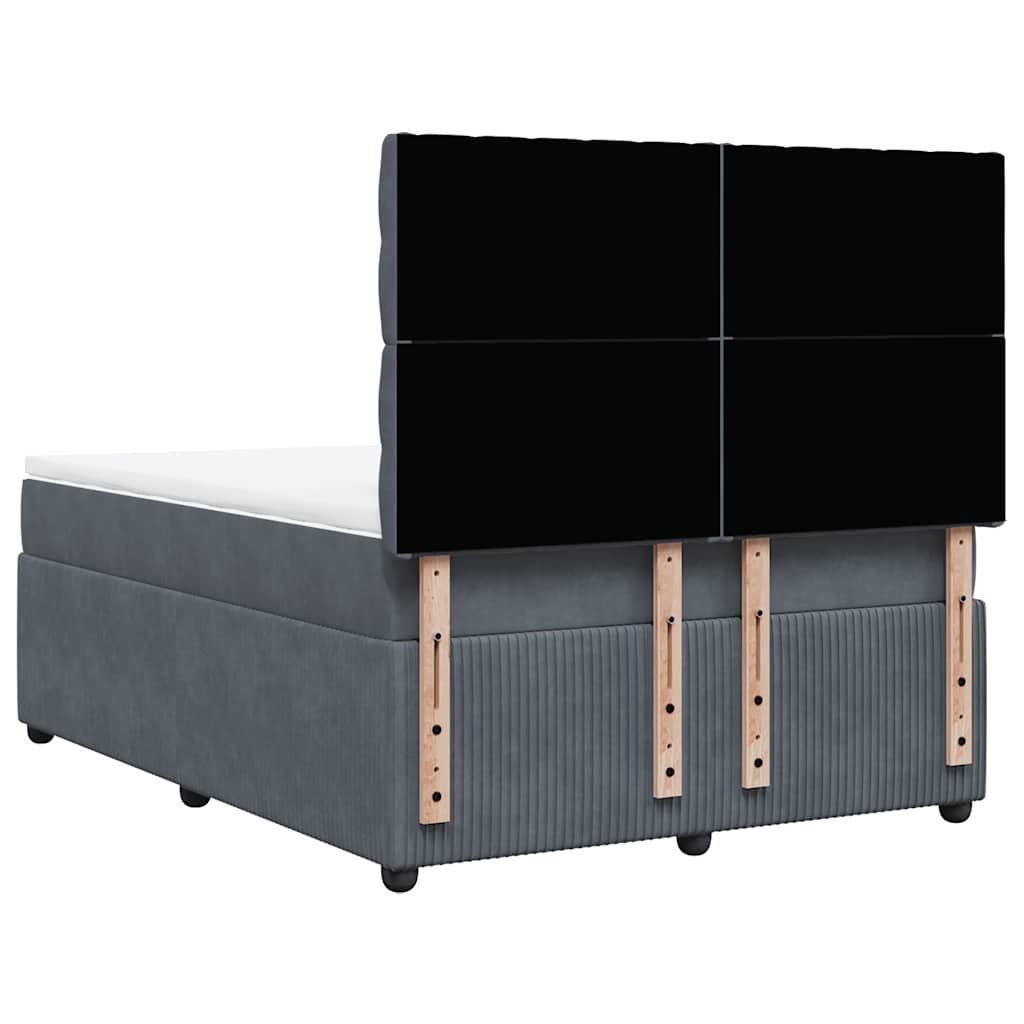 Boxspring met matras fluweel donkergrijs 140x200 cm is nu te koop bij PeponiXL, paradijselijk wonen!
