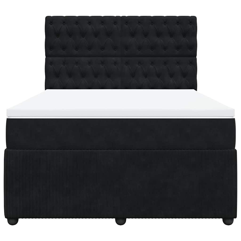 Boxspring met matras fluweel zwart 140x200 cm is nu te koop bij PeponiXL, paradijselijk wonen!