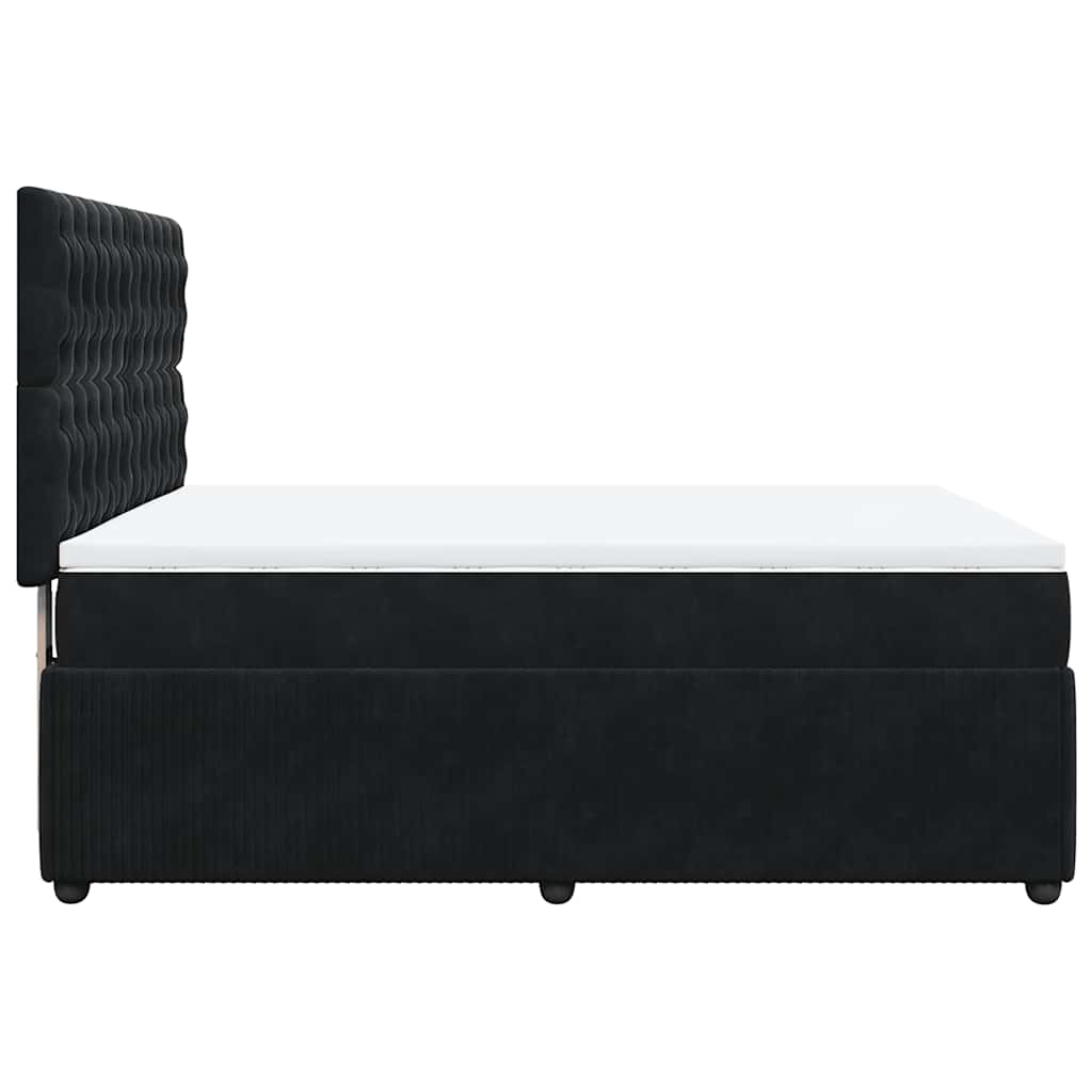 Boxspring met matras fluweel zwart 140x200 cm is nu te koop bij PeponiXL, paradijselijk wonen!