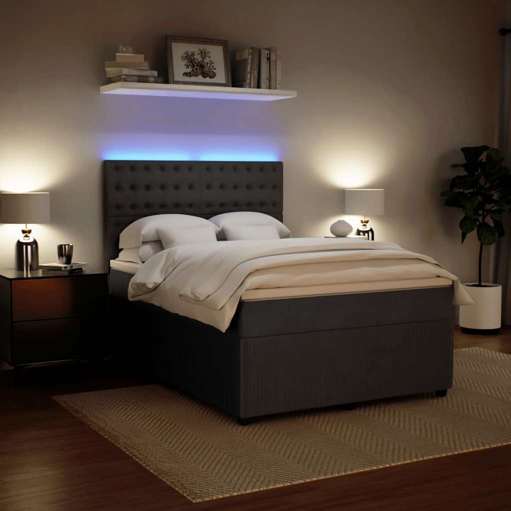 Boxspring met matras fluweel donkergrijs 140x200 cm is nu te koop bij PeponiXL, paradijselijk wonen!
