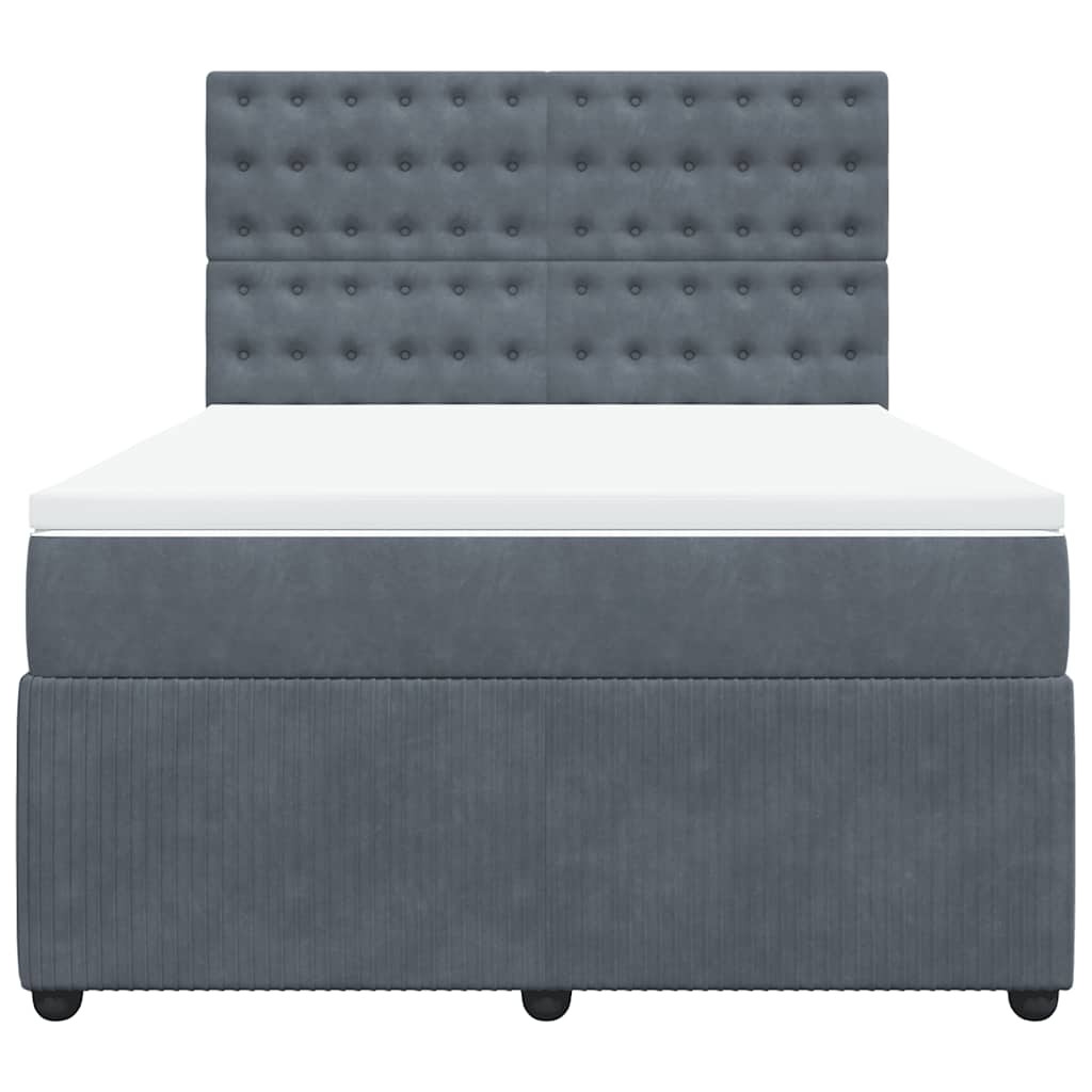 Boxspring met matras fluweel donkergrijs 140x200 cm is nu te koop bij PeponiXL, paradijselijk wonen!