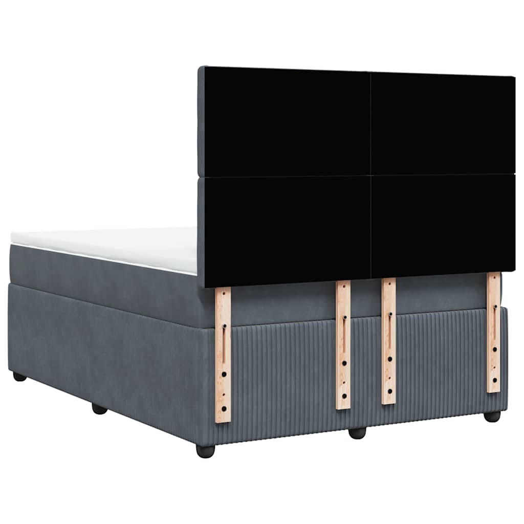 Boxspring met matras fluweel donkergrijs 140x200 cm is nu te koop bij PeponiXL, paradijselijk wonen!