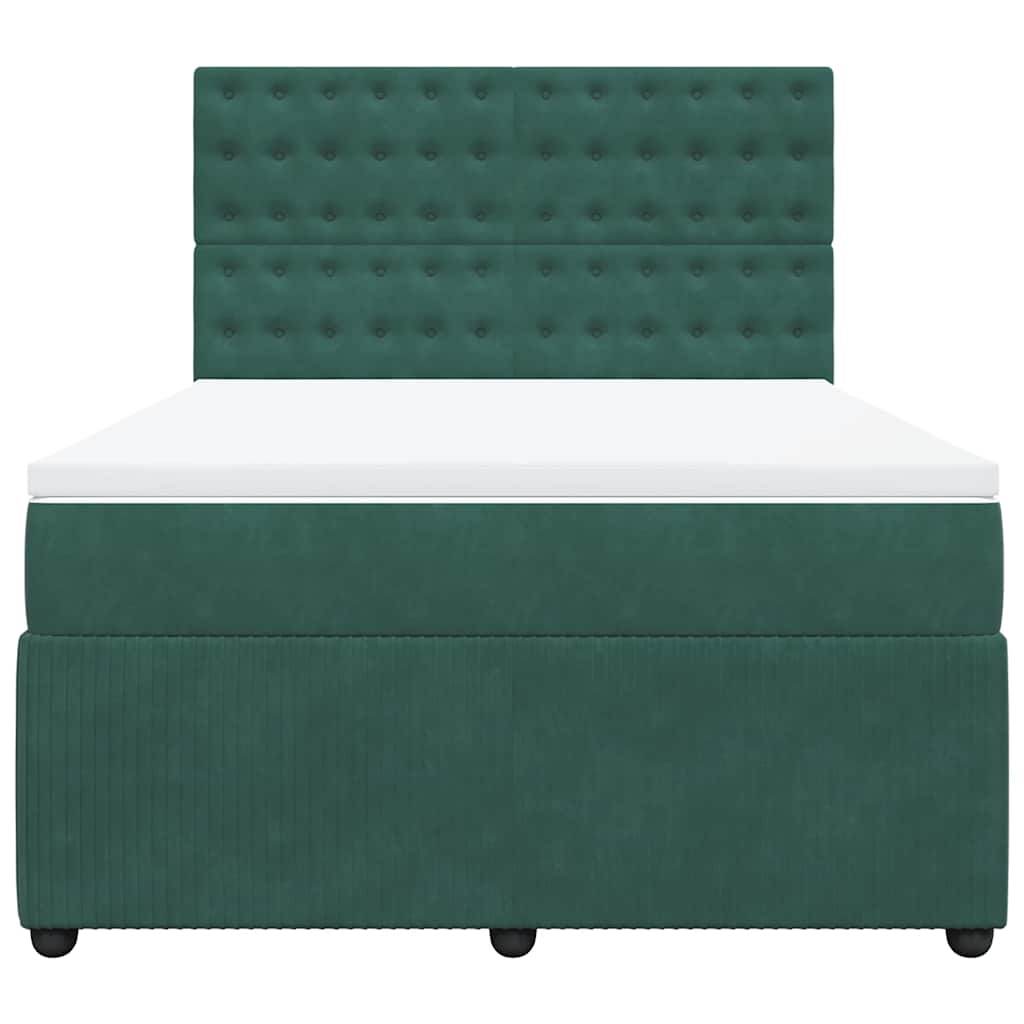 Boxspring met matras fluweel donkergroen 140x200 cm is nu te koop bij PeponiXL, paradijselijk wonen!