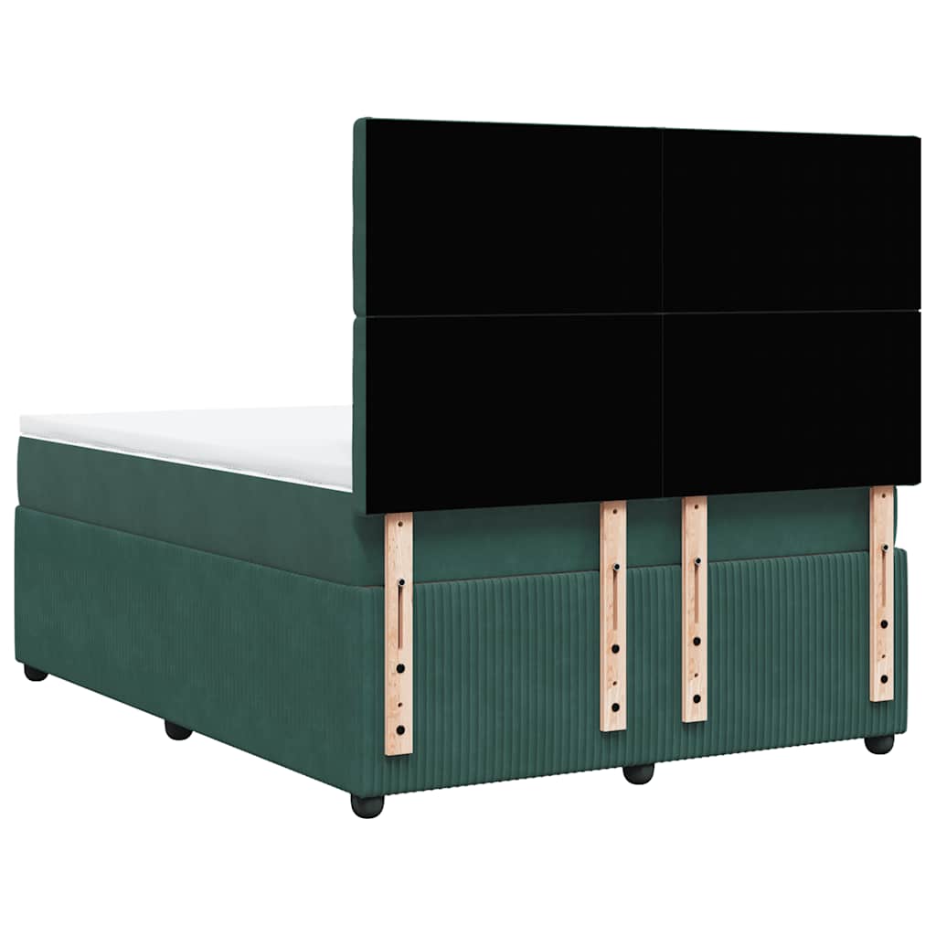 Boxspring met matras fluweel donkergroen 140x200 cm is nu te koop bij PeponiXL, paradijselijk wonen!