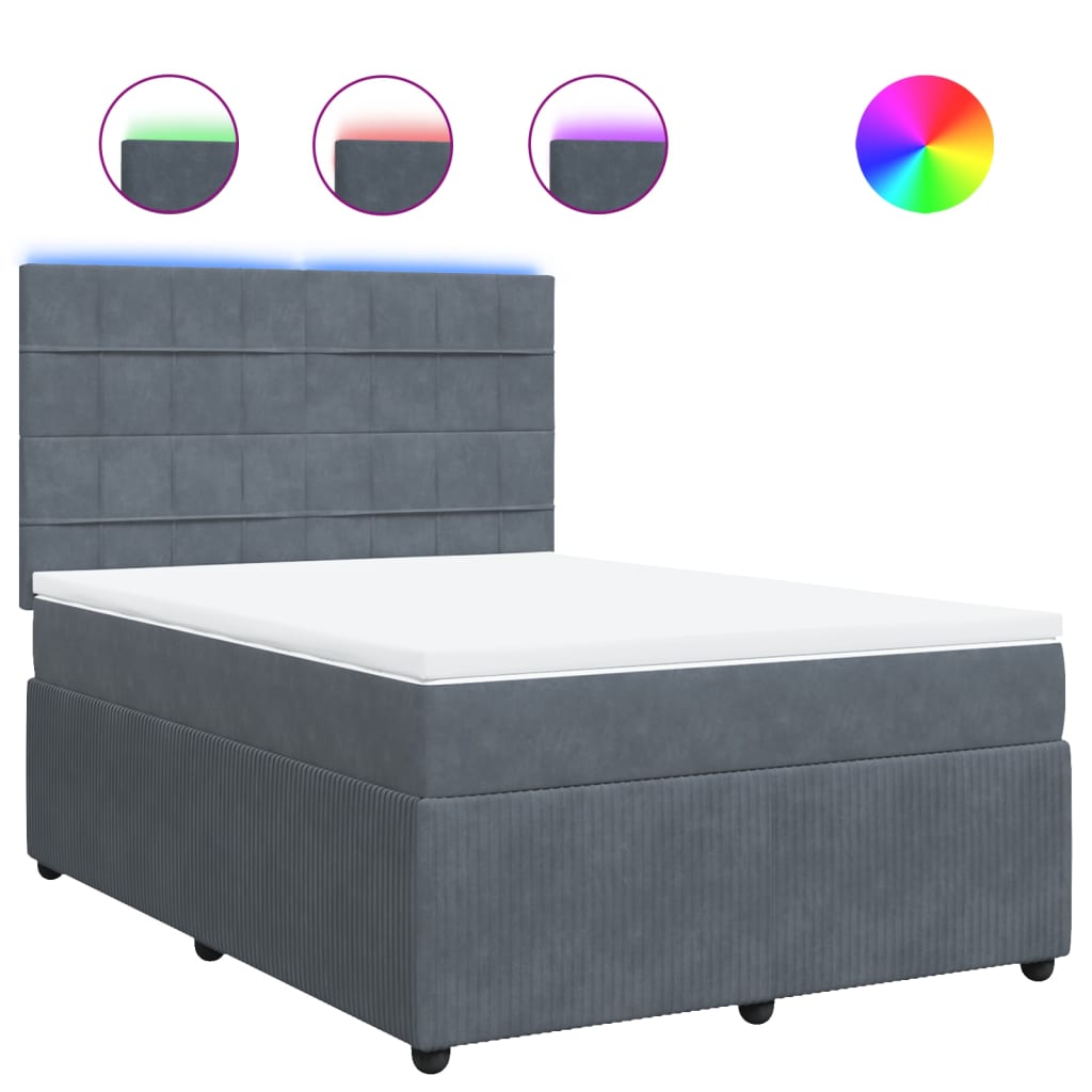 Boxspring met matras fluweel donkergrijs 160x200 cm is nu te koop bij PeponiXL, paradijselijk wonen!