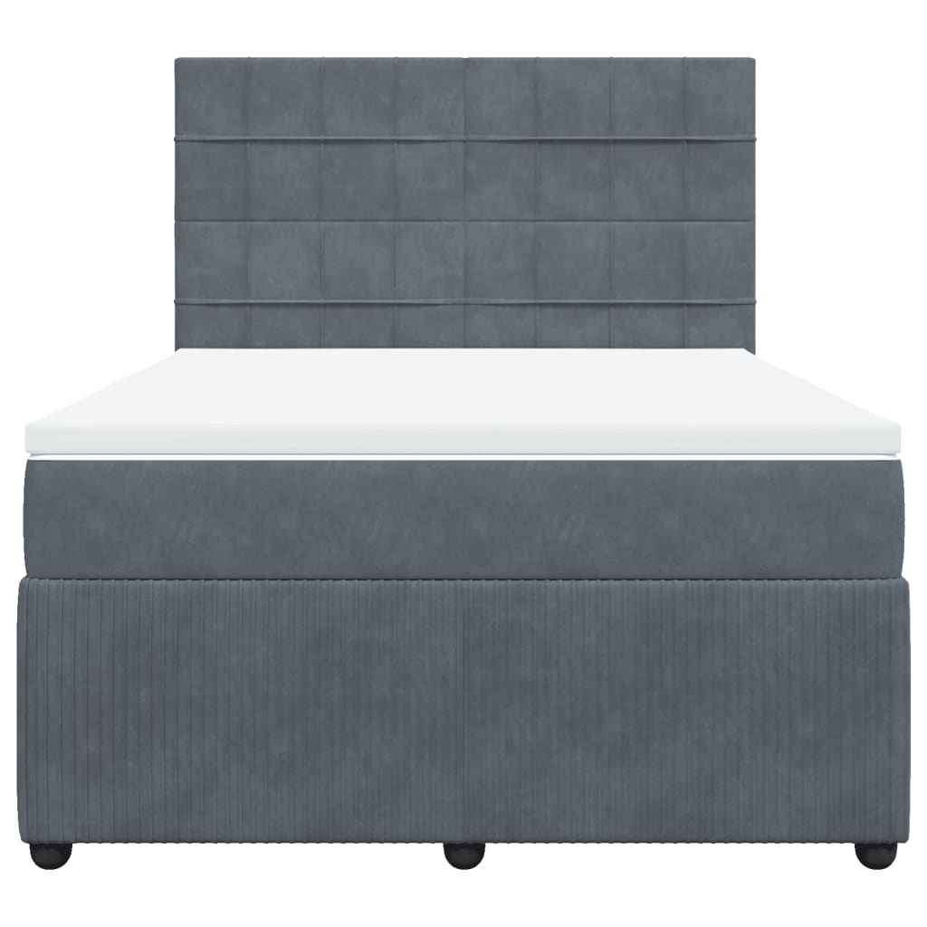 Boxspring met matras fluweel donkergrijs 160x200 cm is nu te koop bij PeponiXL, paradijselijk wonen!