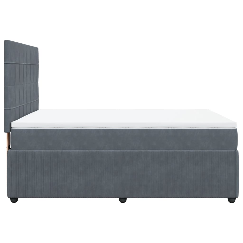 Boxspring met matras fluweel donkergrijs 160x200 cm is nu te koop bij PeponiXL, paradijselijk wonen!