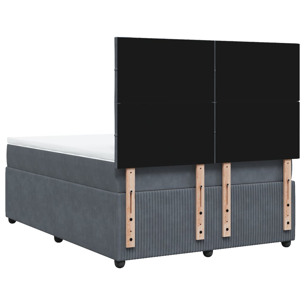 Boxspring met matras fluweel donkergrijs 160x200 cm is nu te koop bij PeponiXL, paradijselijk wonen!