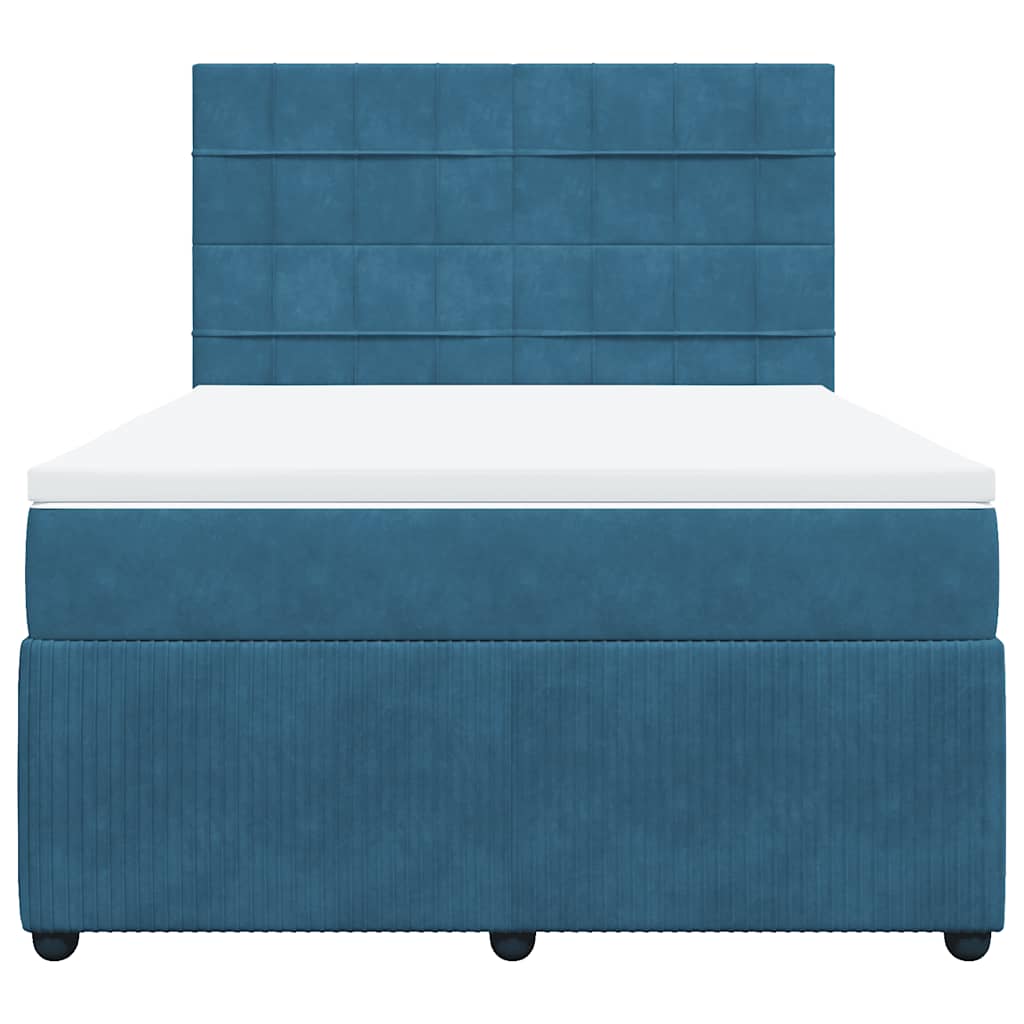 Boxspring met matras fluweel blauw 160x200 cm is nu te koop bij PeponiXL, paradijselijk wonen!