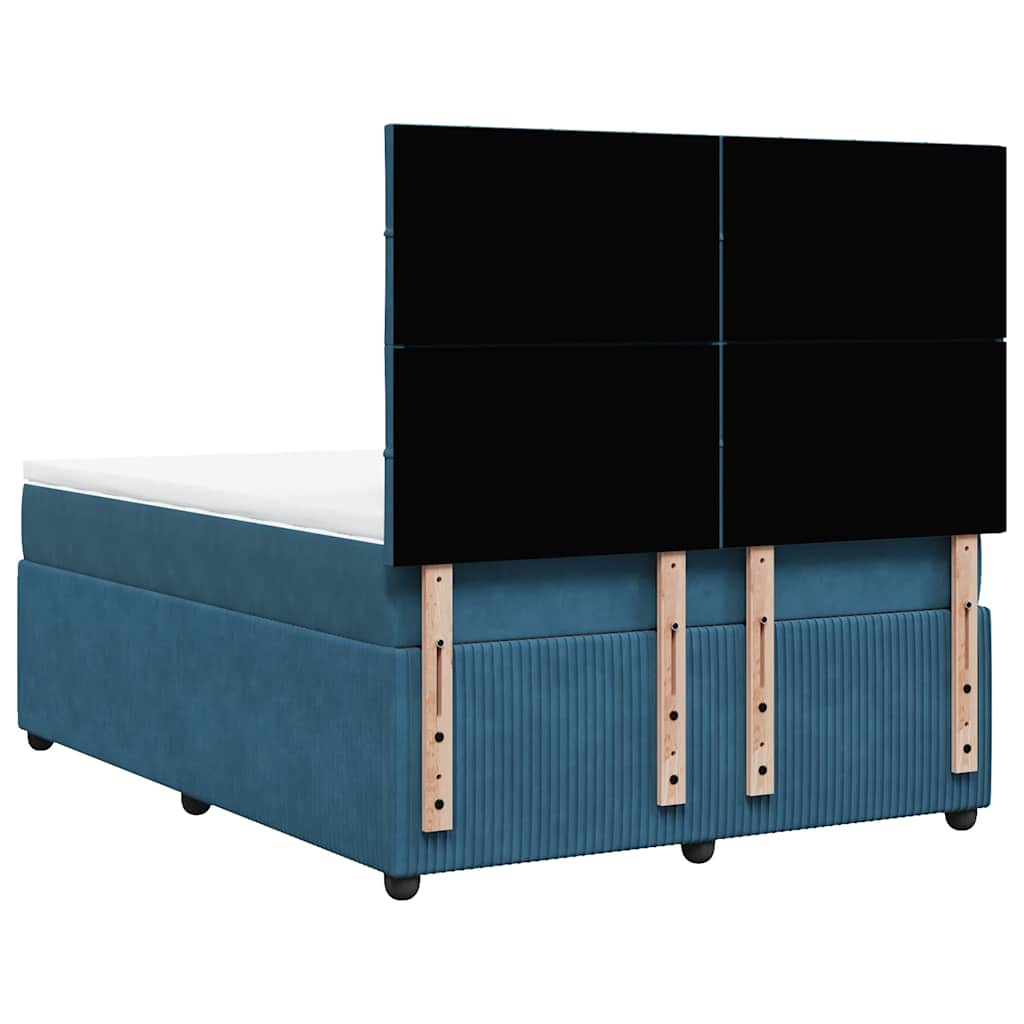 Boxspring met matras fluweel blauw 160x200 cm is nu te koop bij PeponiXL, paradijselijk wonen!