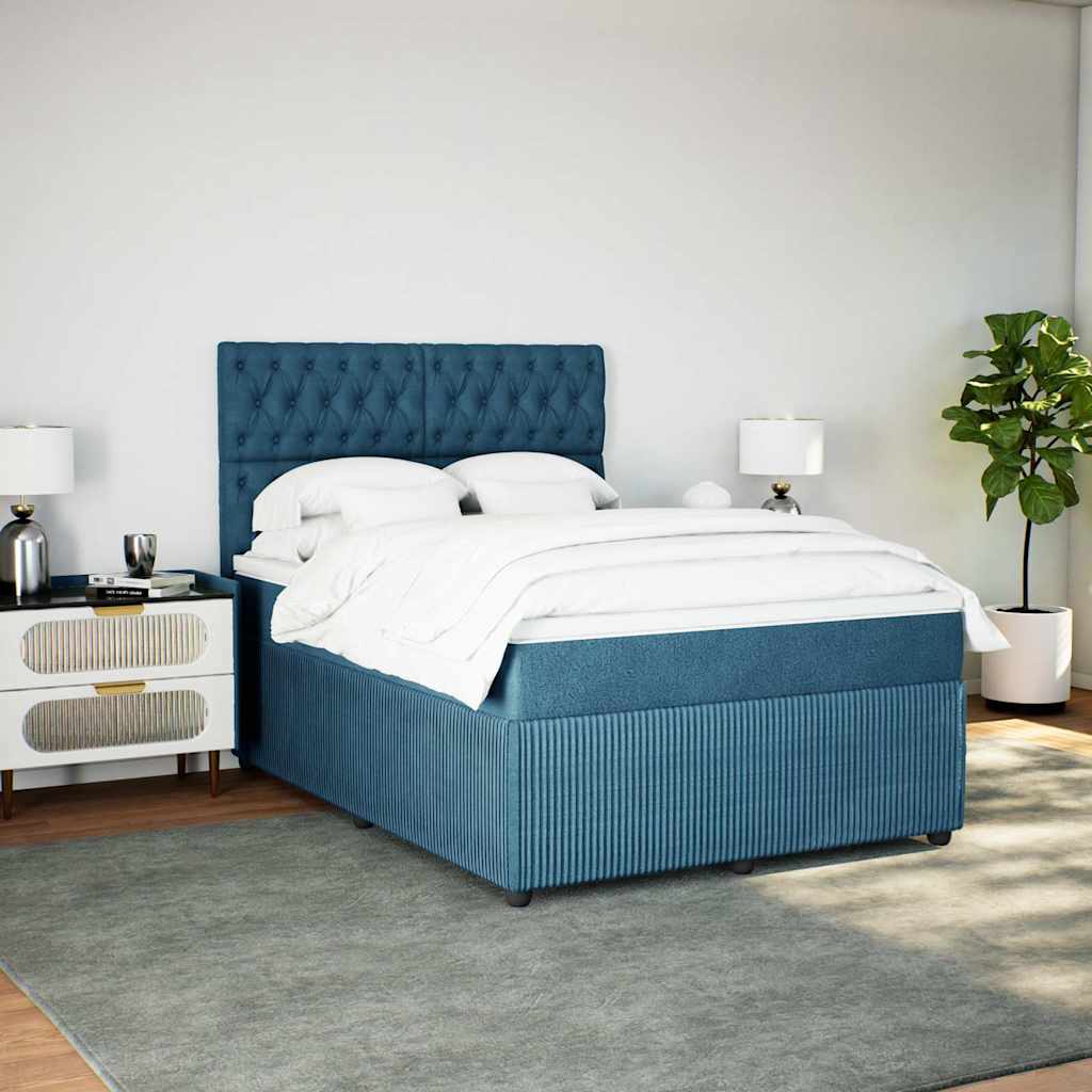 Boxspring met matras fluweel blauw 160x200 cm is nu te koop bij PeponiXL, paradijselijk wonen!