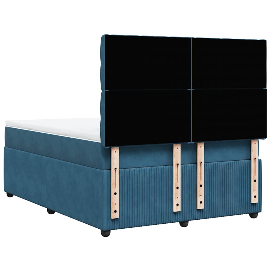 Boxspring met matras fluweel blauw 160x200 cm is nu te koop bij PeponiXL, paradijselijk wonen!