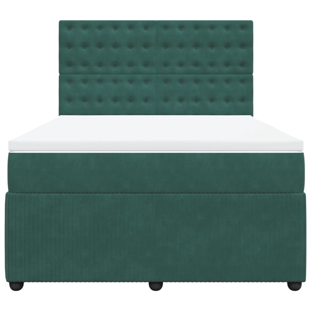 Boxspring met matras fluweel donkergroen 160x200 cm is nu te koop bij PeponiXL, paradijselijk wonen!