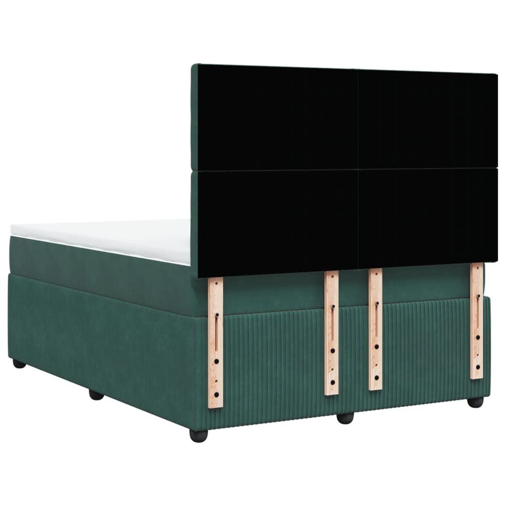 Boxspring met matras fluweel donkergroen 160x200 cm is nu te koop bij PeponiXL, paradijselijk wonen!