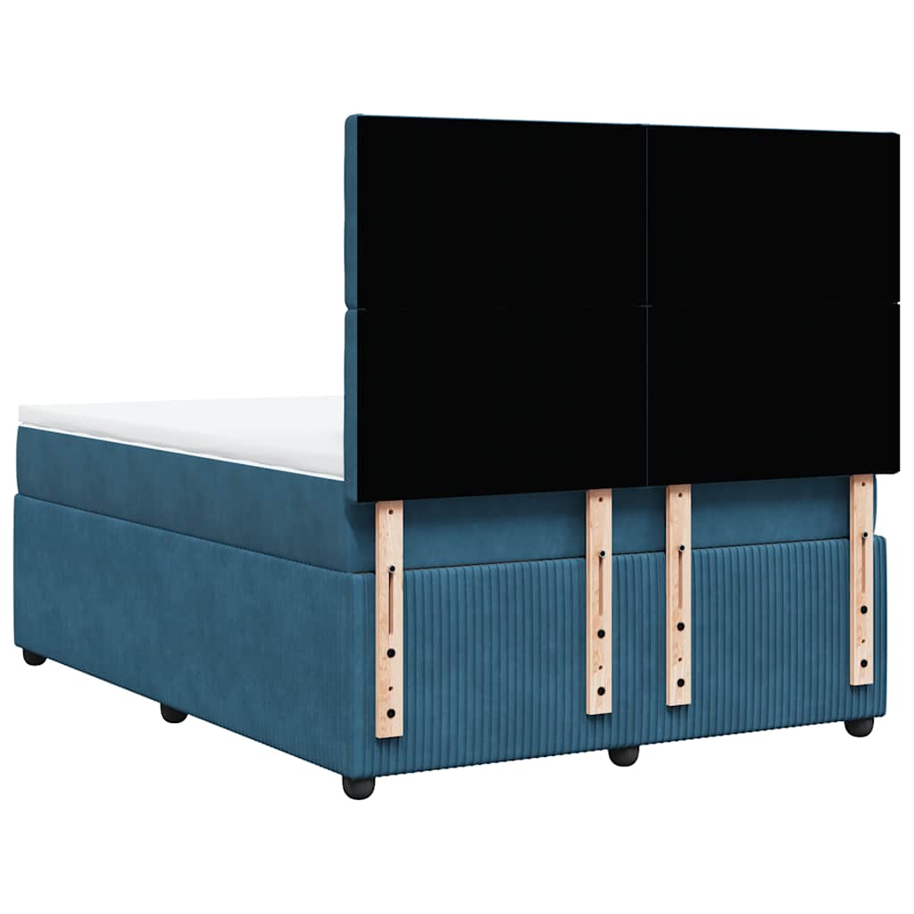 Boxspring met matras fluweel blauw 160x200 cm is nu te koop bij PeponiXL, paradijselijk wonen!