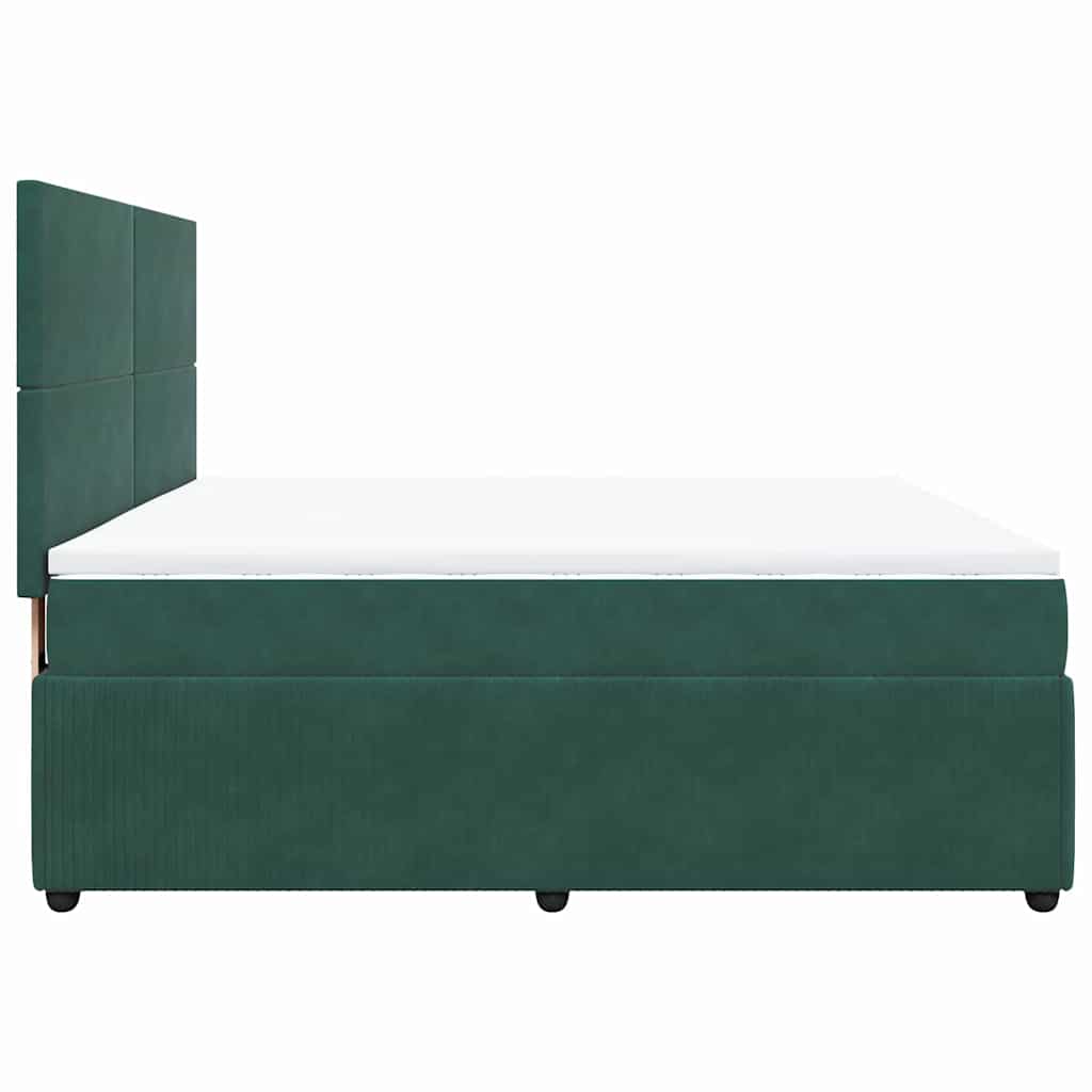 Boxspring met matras fluweel donkergroen 180x200 cm is nu te koop bij PeponiXL, paradijselijk wonen!