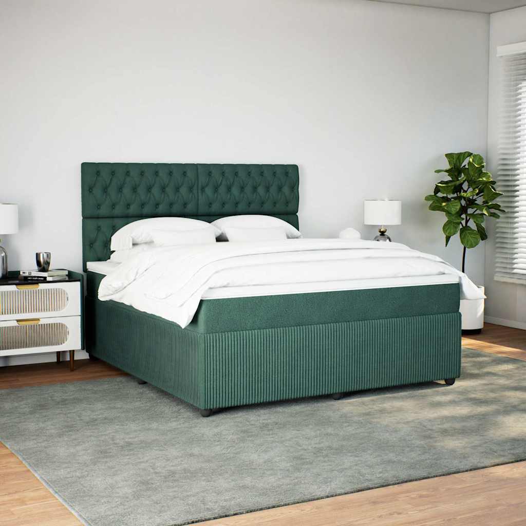 Boxspring met matras fluweel donkergroen 180x200 cm is nu te koop bij PeponiXL, paradijselijk wonen!