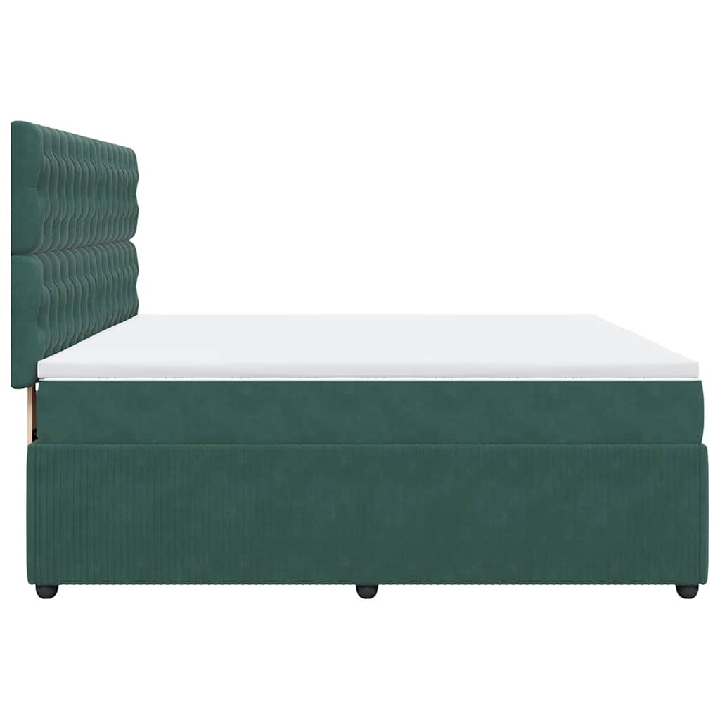 Boxspring met matras fluweel donkergroen 180x200 cm is nu te koop bij PeponiXL, paradijselijk wonen!
