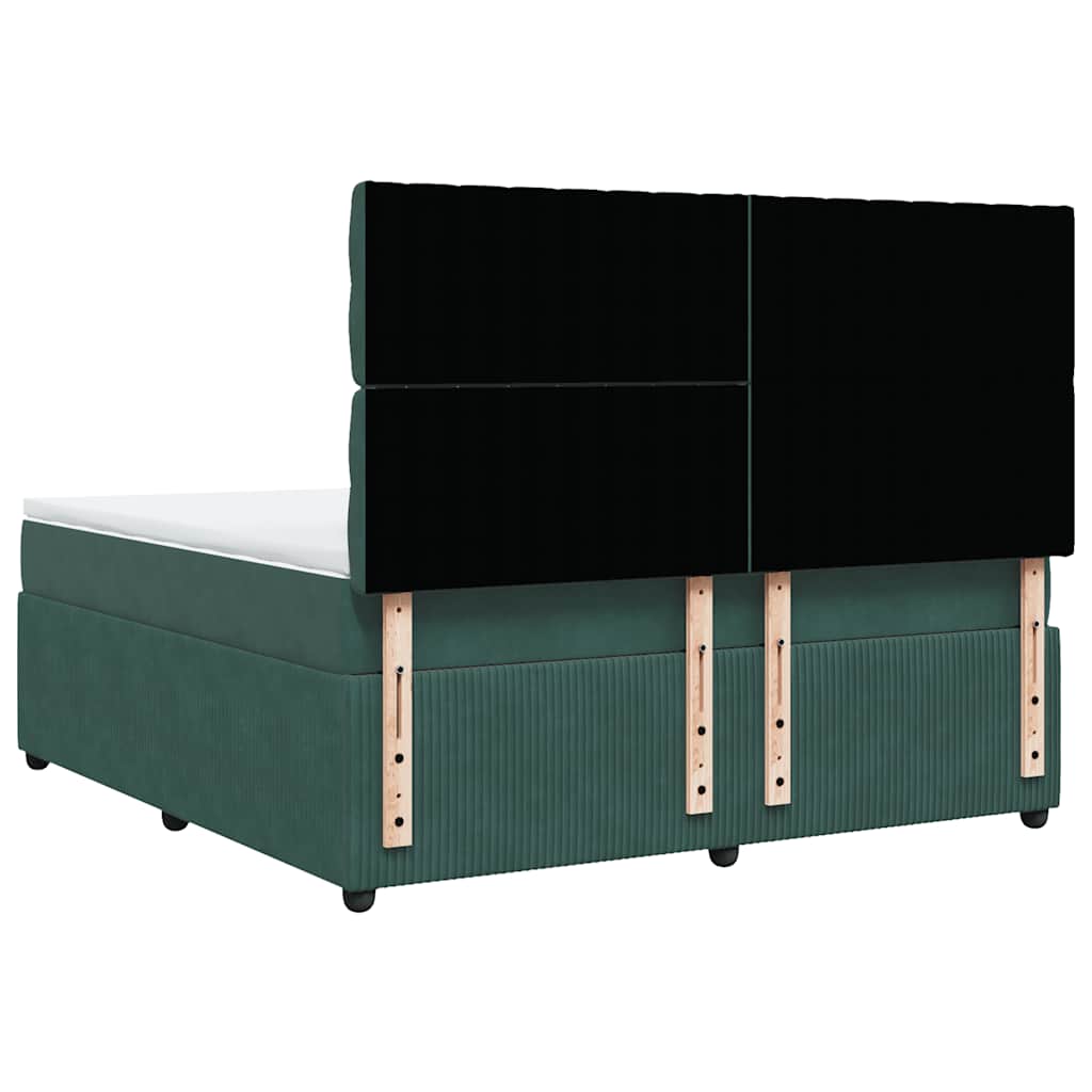 Boxspring met matras fluweel donkergroen 180x200 cm is nu te koop bij PeponiXL, paradijselijk wonen!