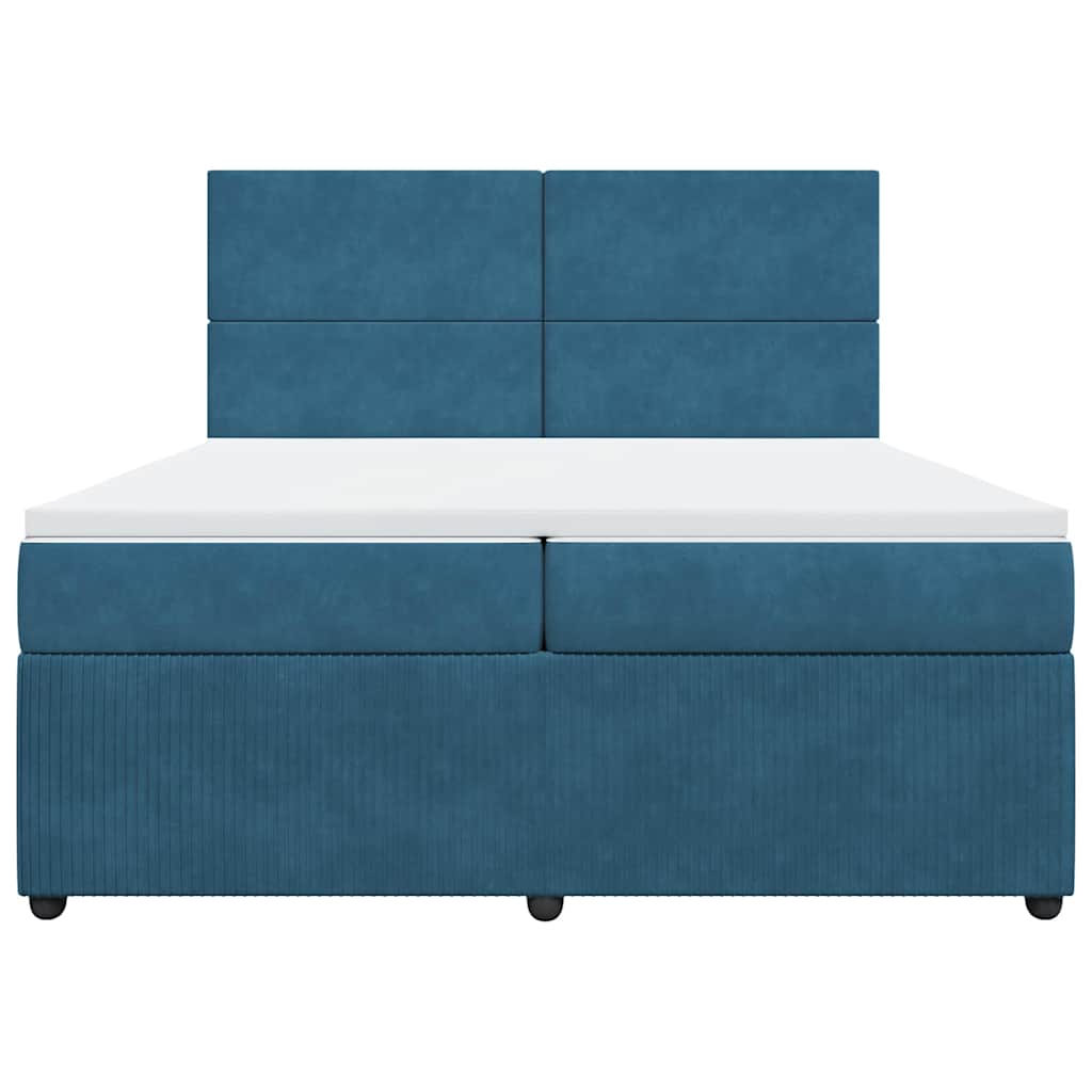 Boxspring met matras fluweel blauw 200x200 cm is nu te koop bij PeponiXL, paradijselijk wonen!
