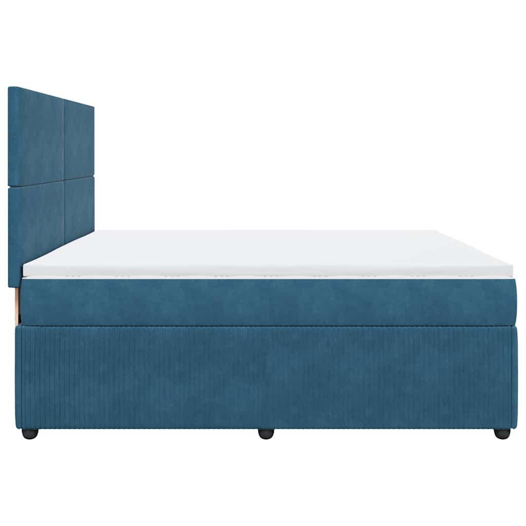 Boxspring met matras fluweel blauw 200x200 cm is nu te koop bij PeponiXL, paradijselijk wonen!