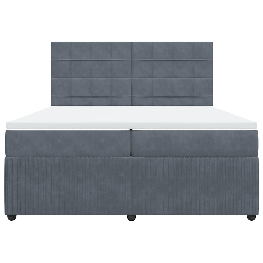Boxspring met matras fluweel donkergrijs 200x200 cm is nu te koop bij PeponiXL, paradijselijk wonen!