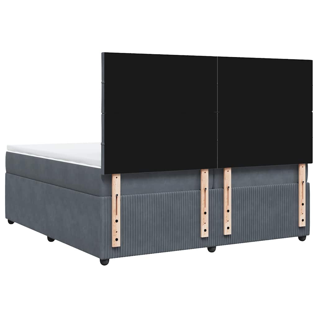 Boxspring met matras fluweel donkergrijs 200x200 cm is nu te koop bij PeponiXL, paradijselijk wonen!