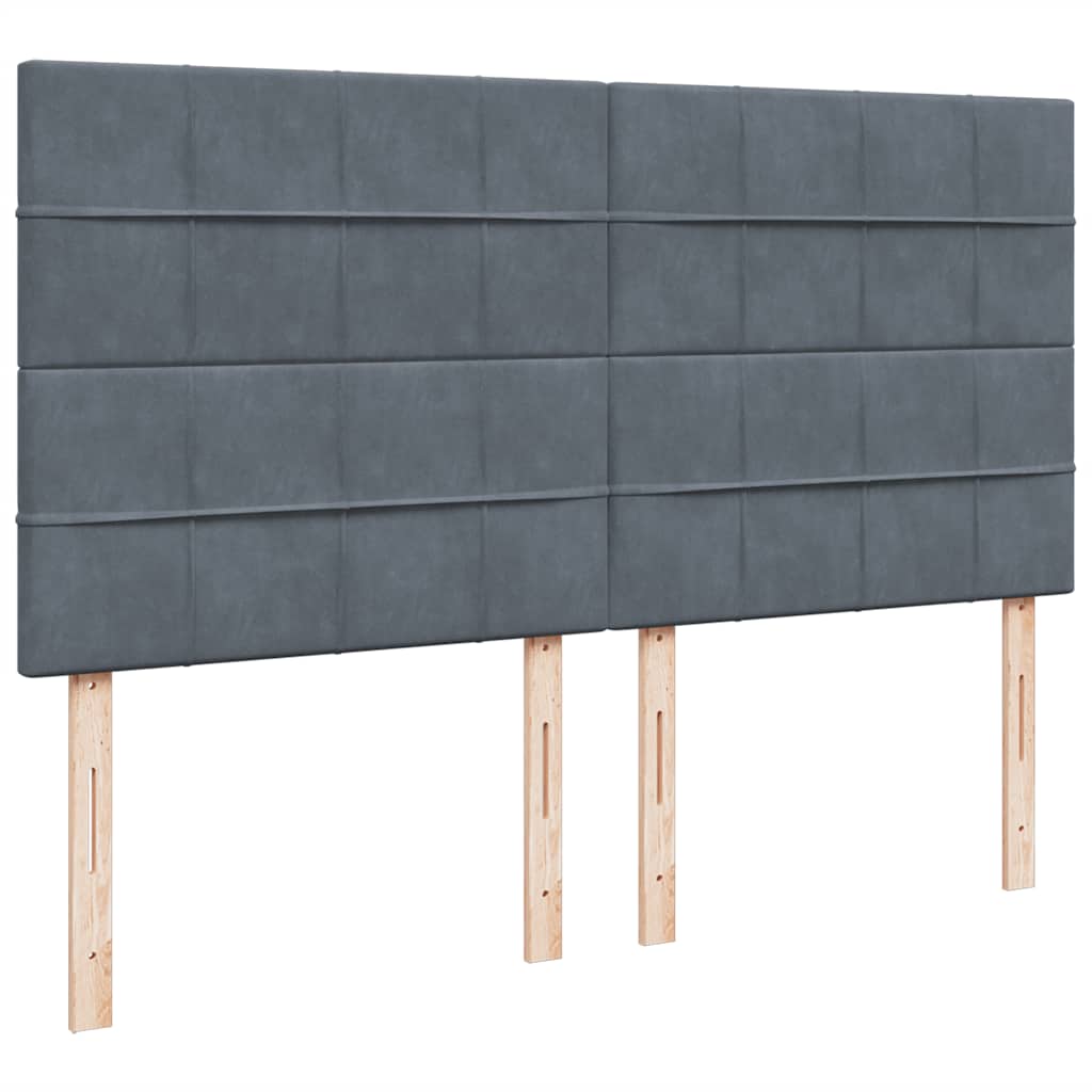 Boxspring met matras fluweel donkergrijs 200x200 cm is nu te koop bij PeponiXL, paradijselijk wonen!