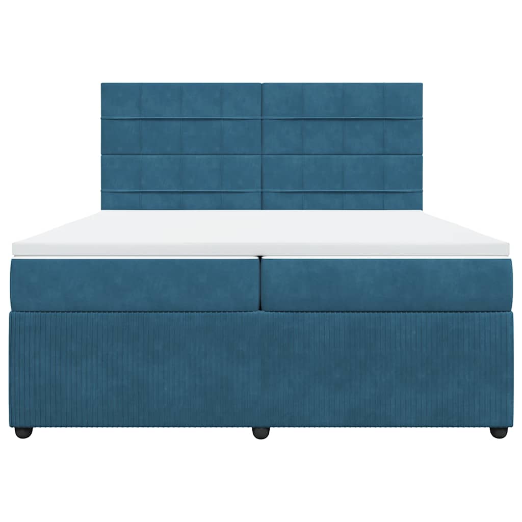 Boxspring met matras fluweel blauw 200x200 cm is nu te koop bij PeponiXL, paradijselijk wonen!