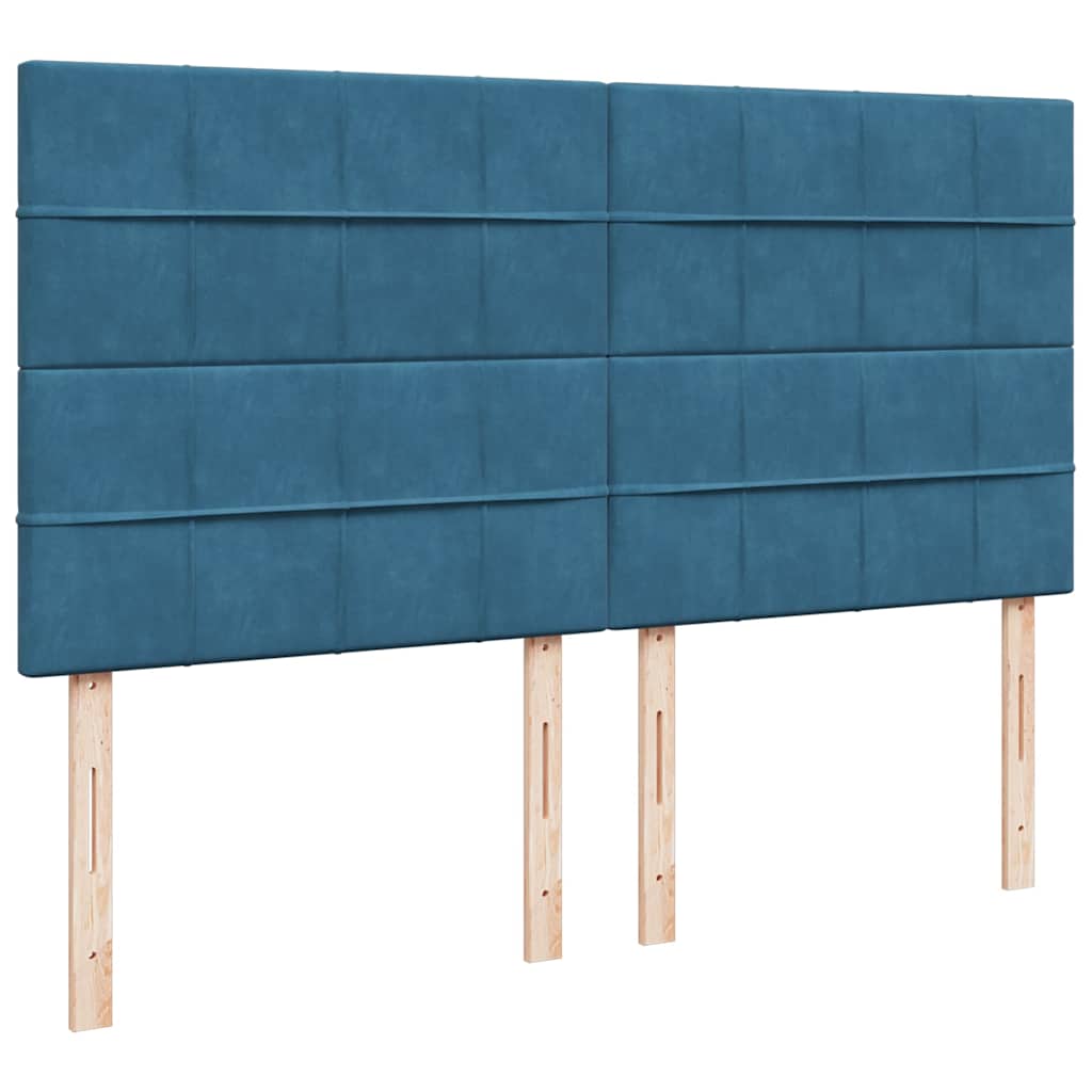 Boxspring met matras fluweel blauw 200x200 cm is nu te koop bij PeponiXL, paradijselijk wonen!