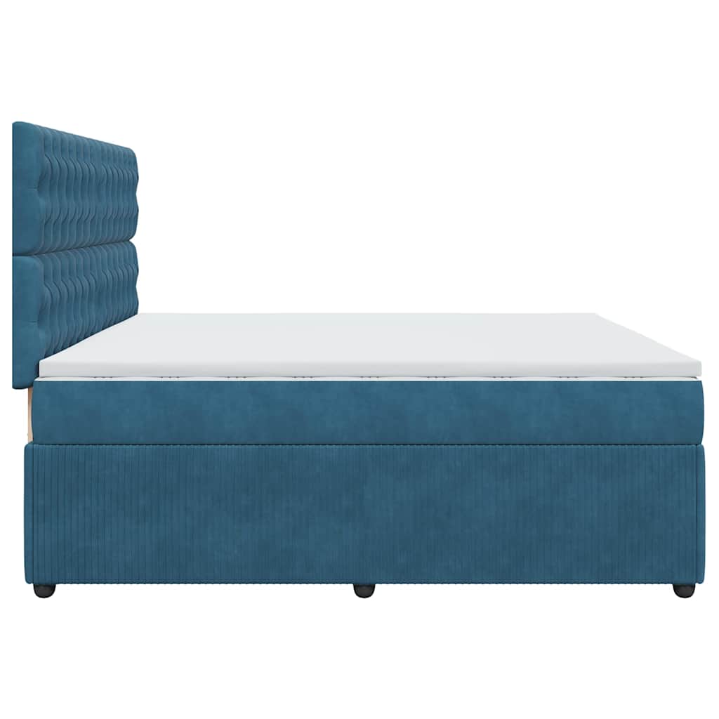 Boxspring met matras fluweel blauw 200x200 cm is nu te koop bij PeponiXL, paradijselijk wonen!