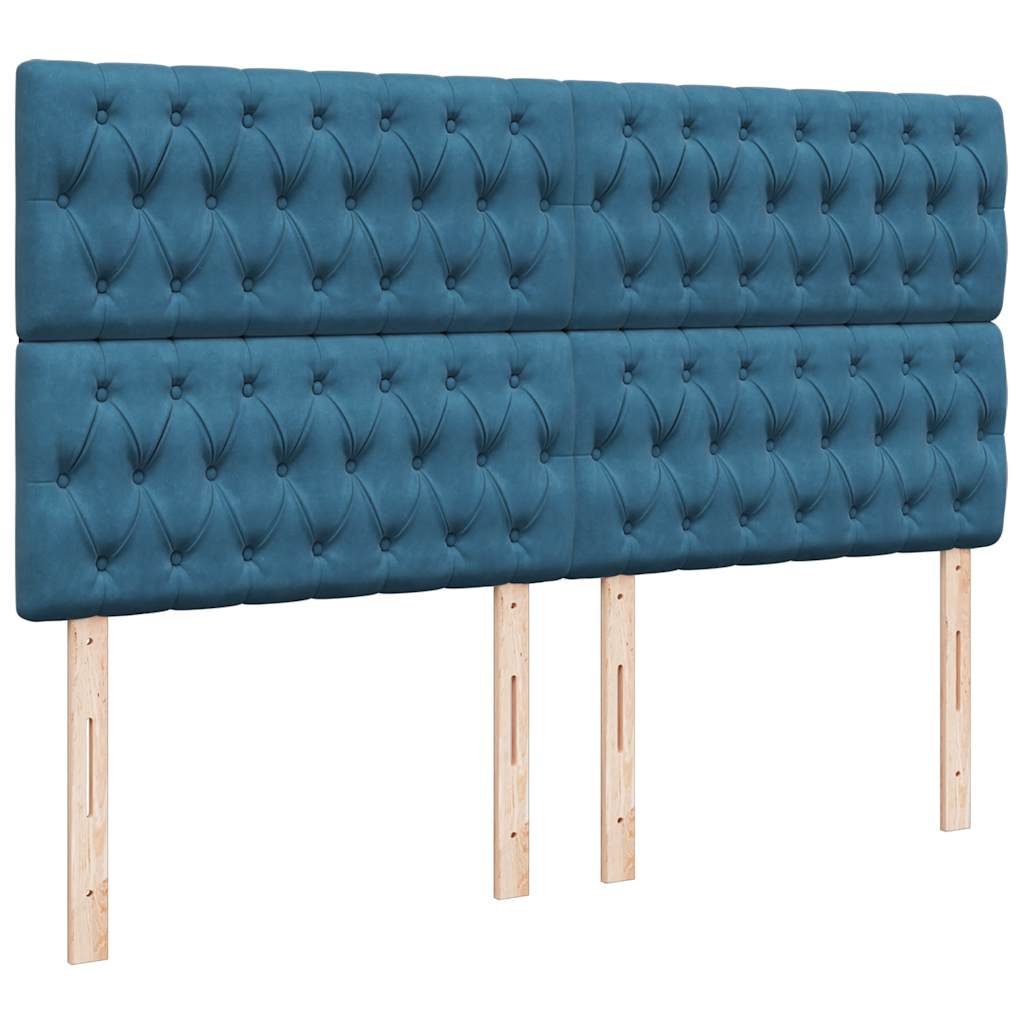 Boxspring met matras fluweel blauw 200x200 cm is nu te koop bij PeponiXL, paradijselijk wonen!