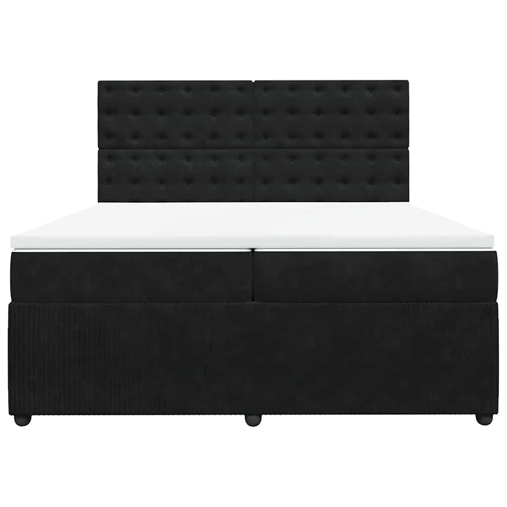 Boxspring met matras fluweel zwart 200x200 cm is nu te koop bij PeponiXL, paradijselijk wonen!