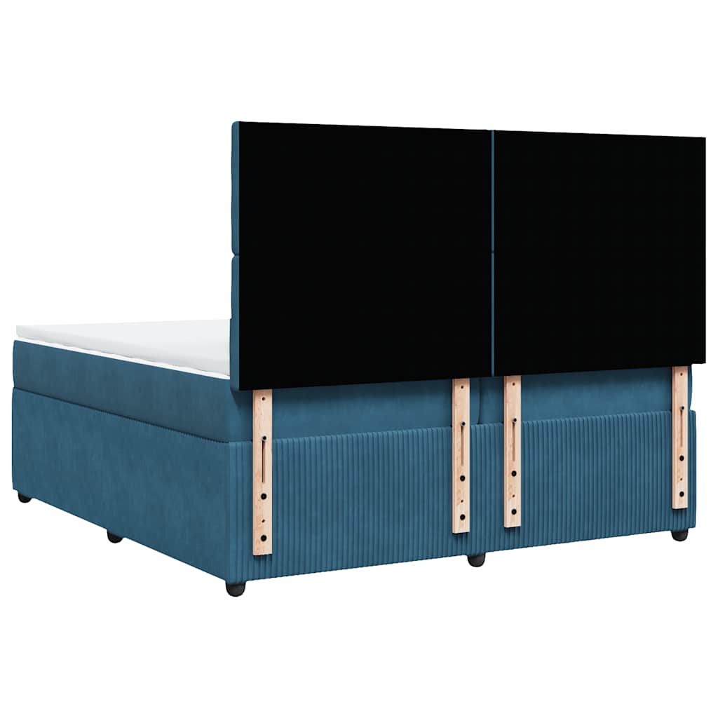 Boxspring met matras fluweel blauw 200x200 cm is nu te koop bij PeponiXL, paradijselijk wonen!